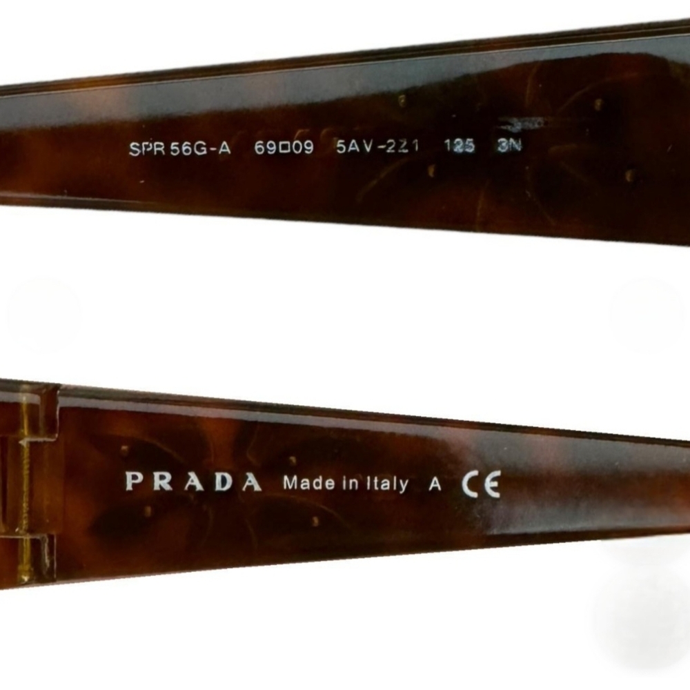 Authentic Prada Flower Logo Rimless  Sunglasses Tortoiseshell Brown/Silv… - Picture 3 of 6